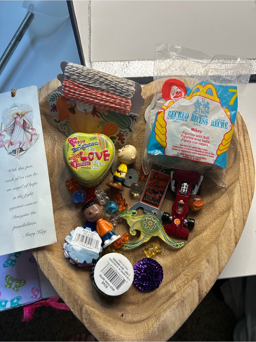 Various Misc Toys - McDonald’s Mikey Toy, Keychain, Charlie Brown Figures,